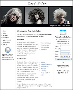 Free Salon Website